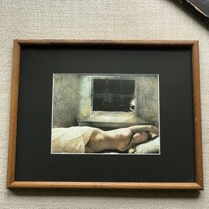 Large Vintage Wood Framed Helga Print